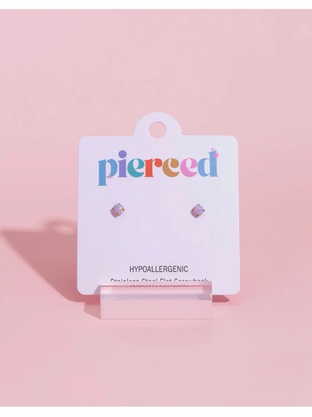 PiercedCo Purple Opals Girls Earrings Jewelry
